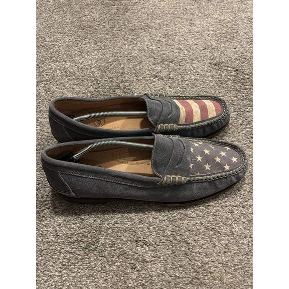 Martin Dingman Penny Loafer Men’s Size 13M Blue All American Flag - Picture 1 of 9